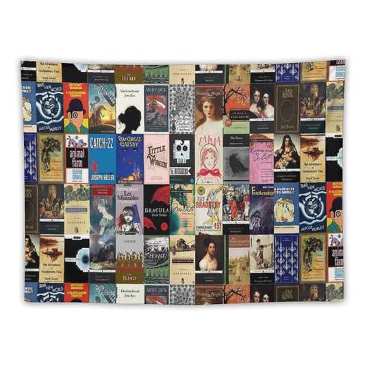 Classic Literature Book Covers Tapestry