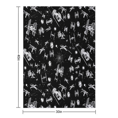 Space Ship Battle Throw Blanket