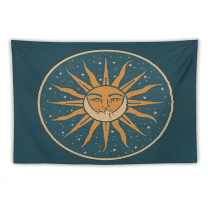 Sun And Moon  Vintage Tapestry