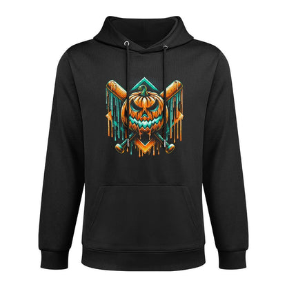 Pumpkin Halloween Crossed Bats Baseball Ice Cream Drip Layering Staple Hoodie