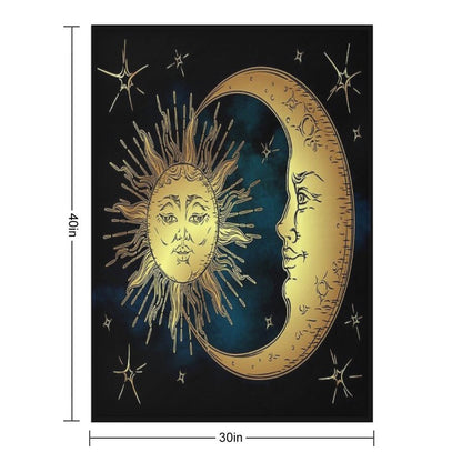 The Sun, Moon And Stars Throw Blanket