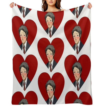 Tohru Adachi Portrait (Blushing Heart) Throw Blanket