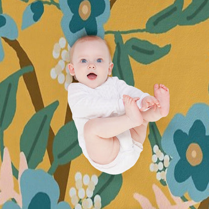 Yellow Floral Throw Blanket