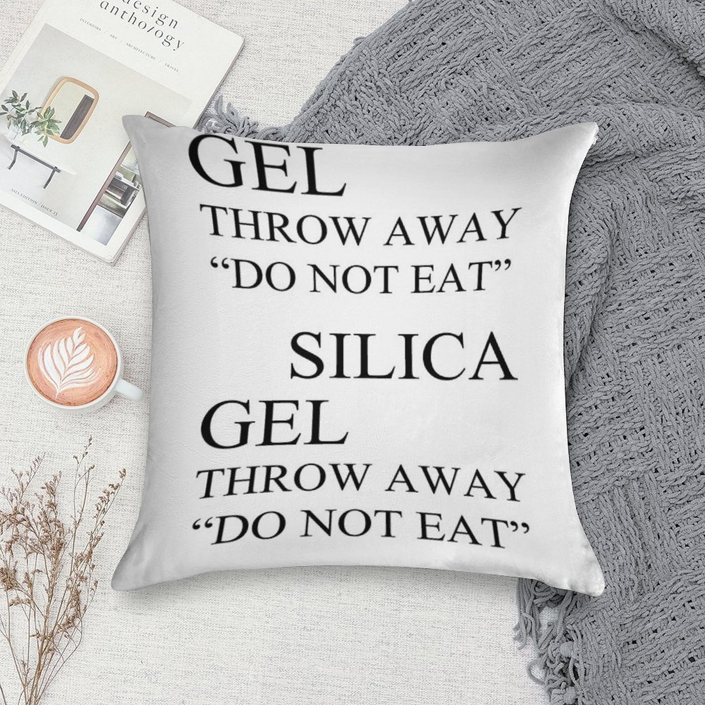 Silica Gel Package Soft Easy Maintenance Throw Pillow