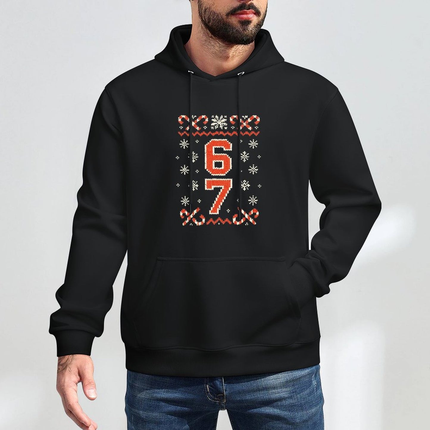 Funny 67 Meme Ugly Christmas Sweatern Boys Kids Mom Dad Shape Retention Hoodie