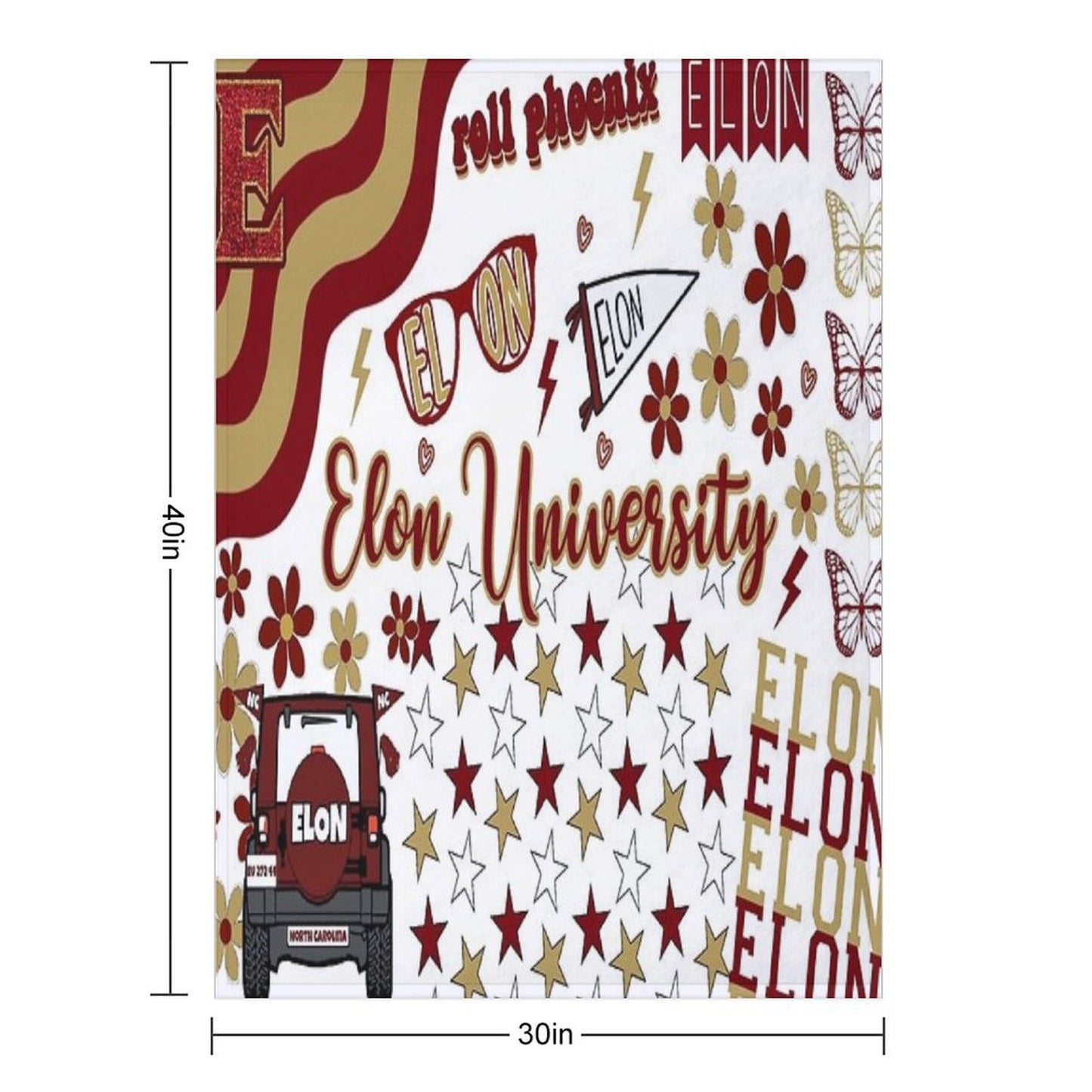 Elon Collage Throw Blanket