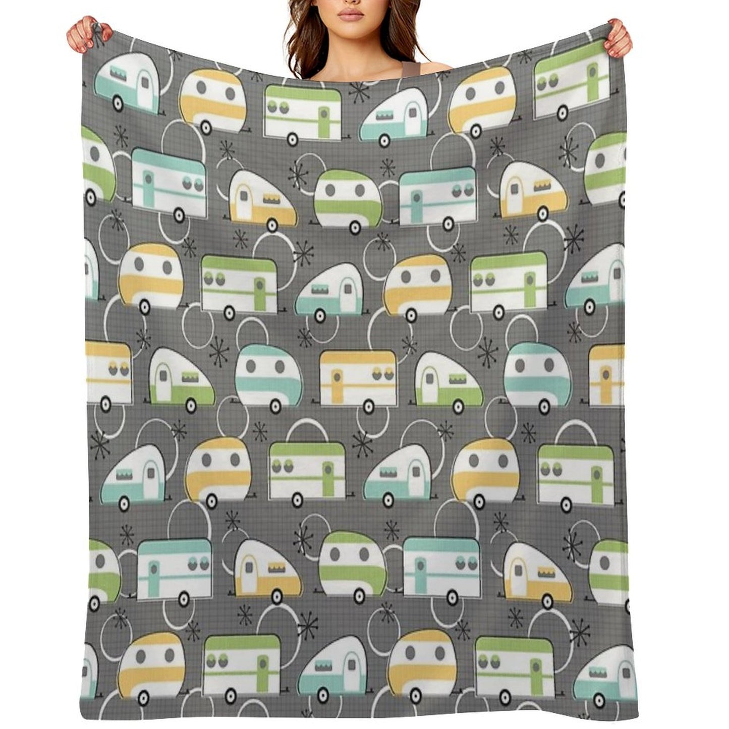Happy Campers Throw Blanket