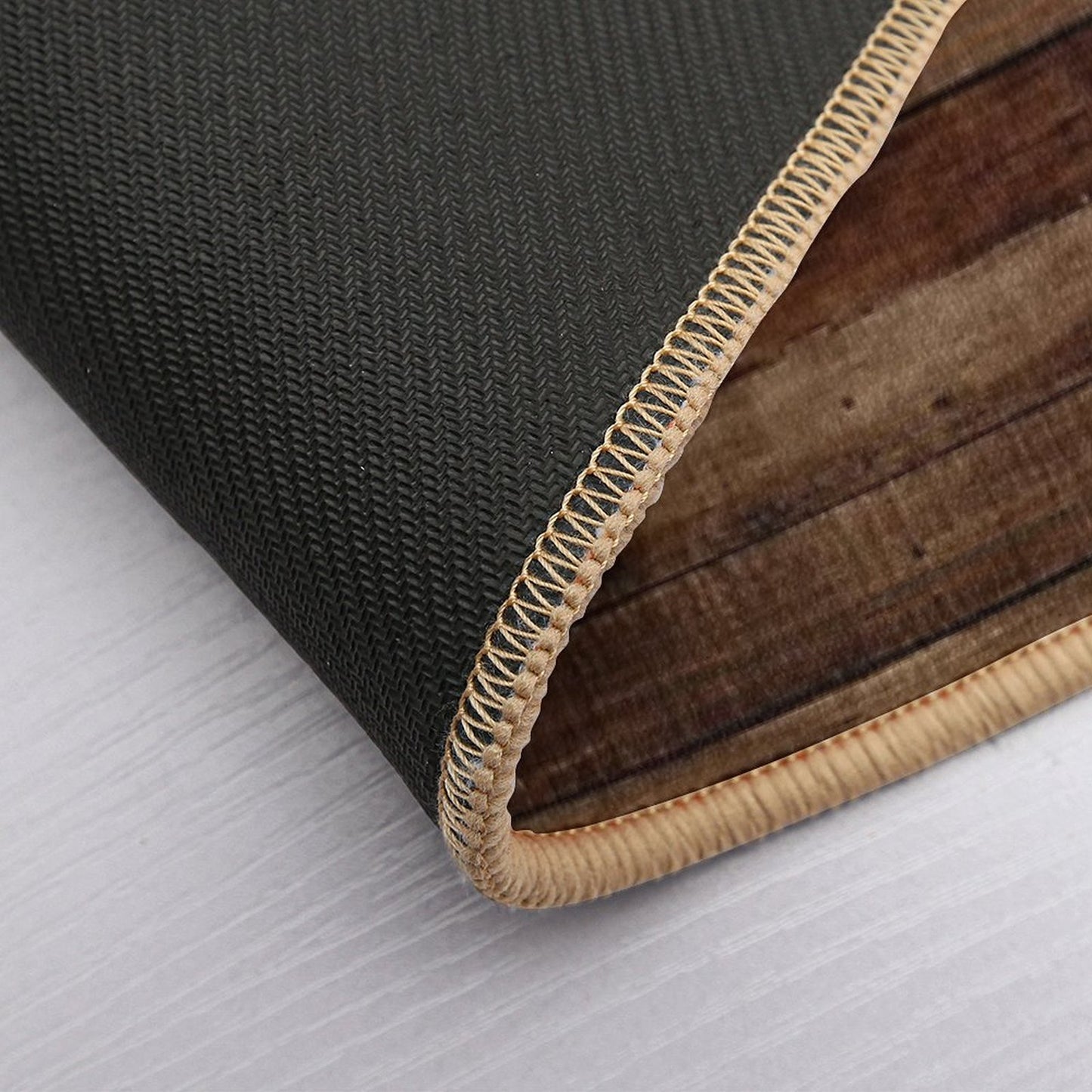 Dark Brown Wood Bath Mat