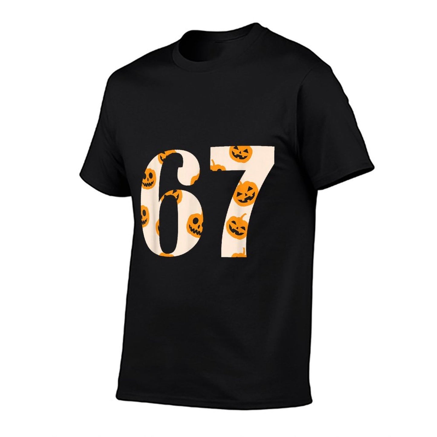 67 Halloween Fall Pumpkin Pattern 6 7 Meme Trendy Funny  Lightweight T-Shirt