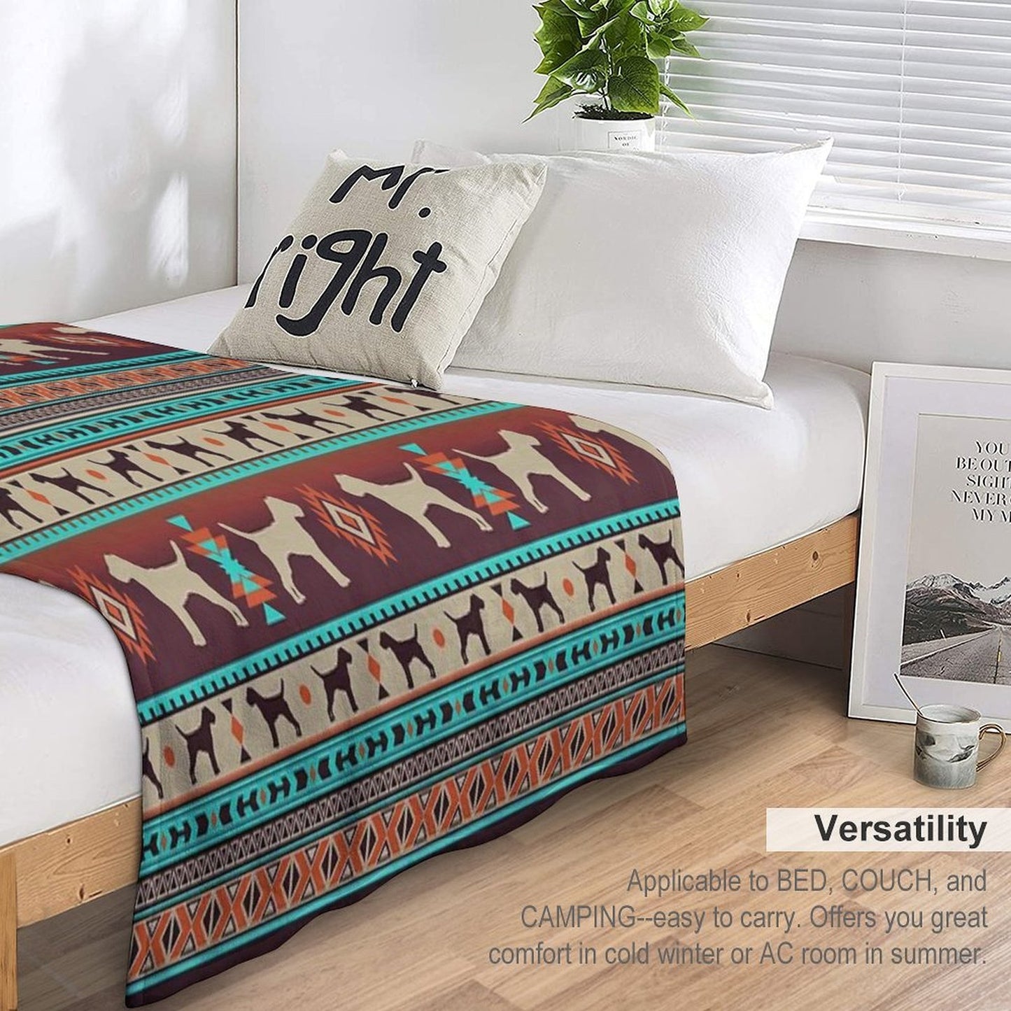 Boho Dogs  Border Terrier Sunset Throw Blanket