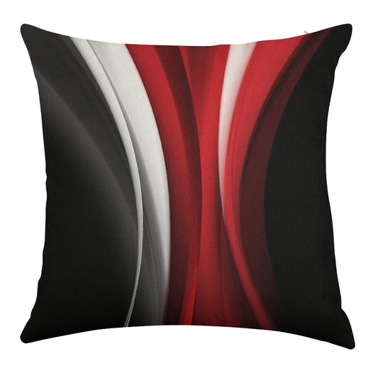 Red And White Linen Throw Pillow Cover