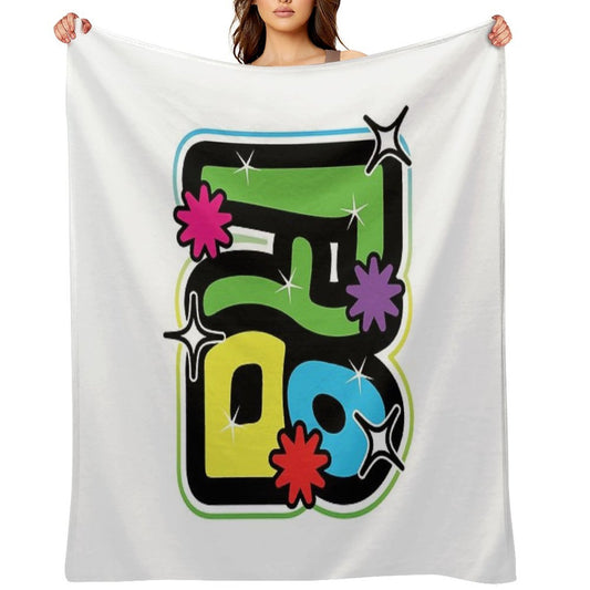 “Thank You” in Korean Hangul – Colorful & Playful Typography Throw Blanket