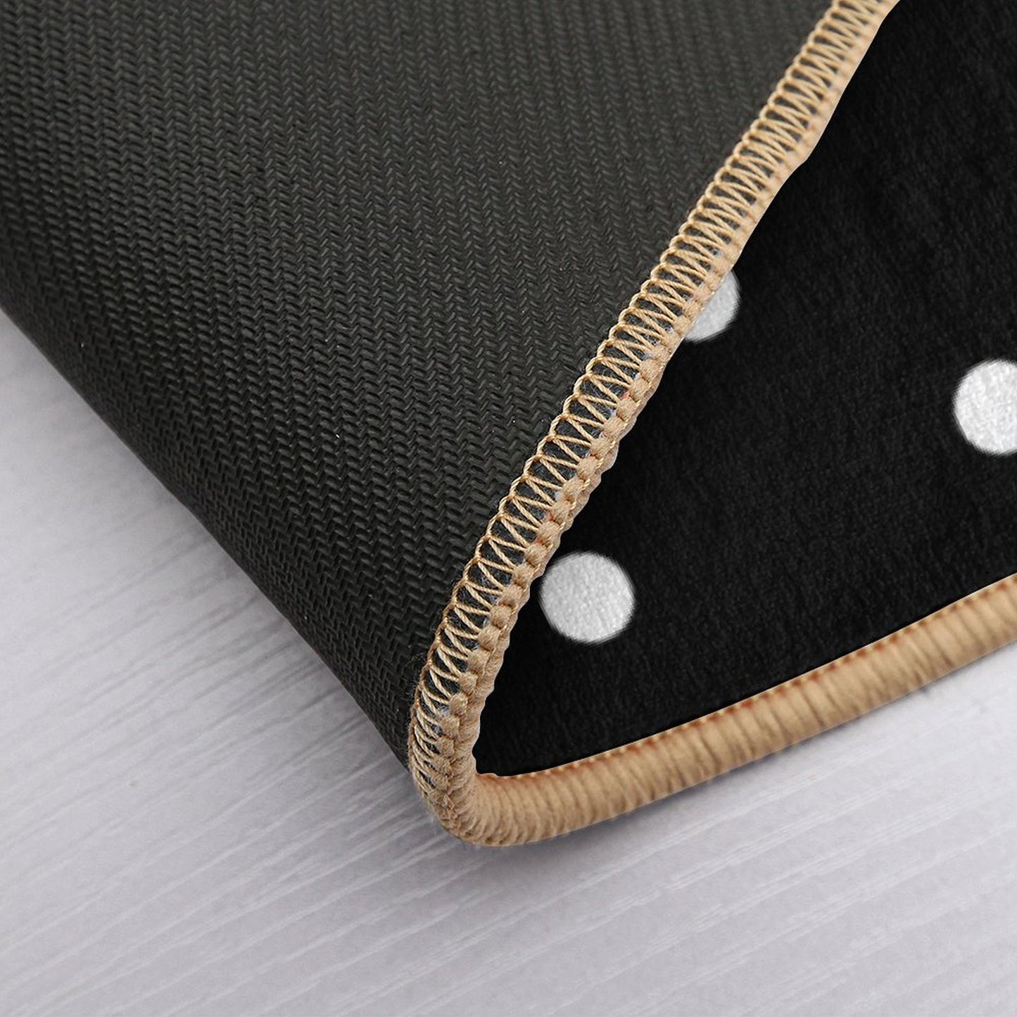 Polka Dots - Black And White Bath Mat