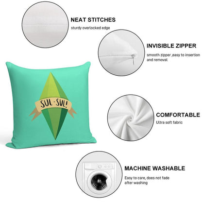 Plumbob Soft Anti-Pilling Throw Pillow