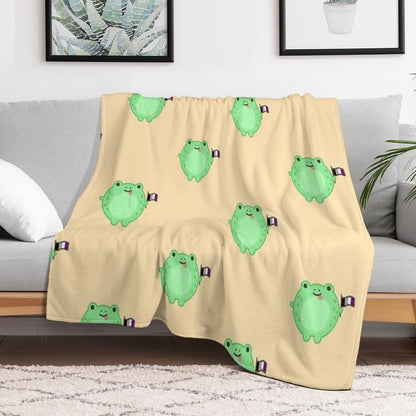 Asexual Pride Frog Throw Blanket