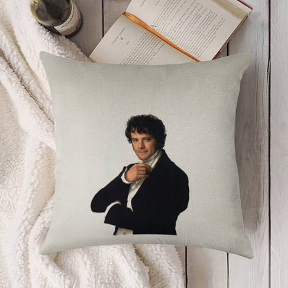 Colin Firth As Mr Darcy in Pride & Prejudice Linen Throw Pillow Cover