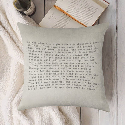 The Night That The Skeletons Came to Life Linen Throw Pillow Cover