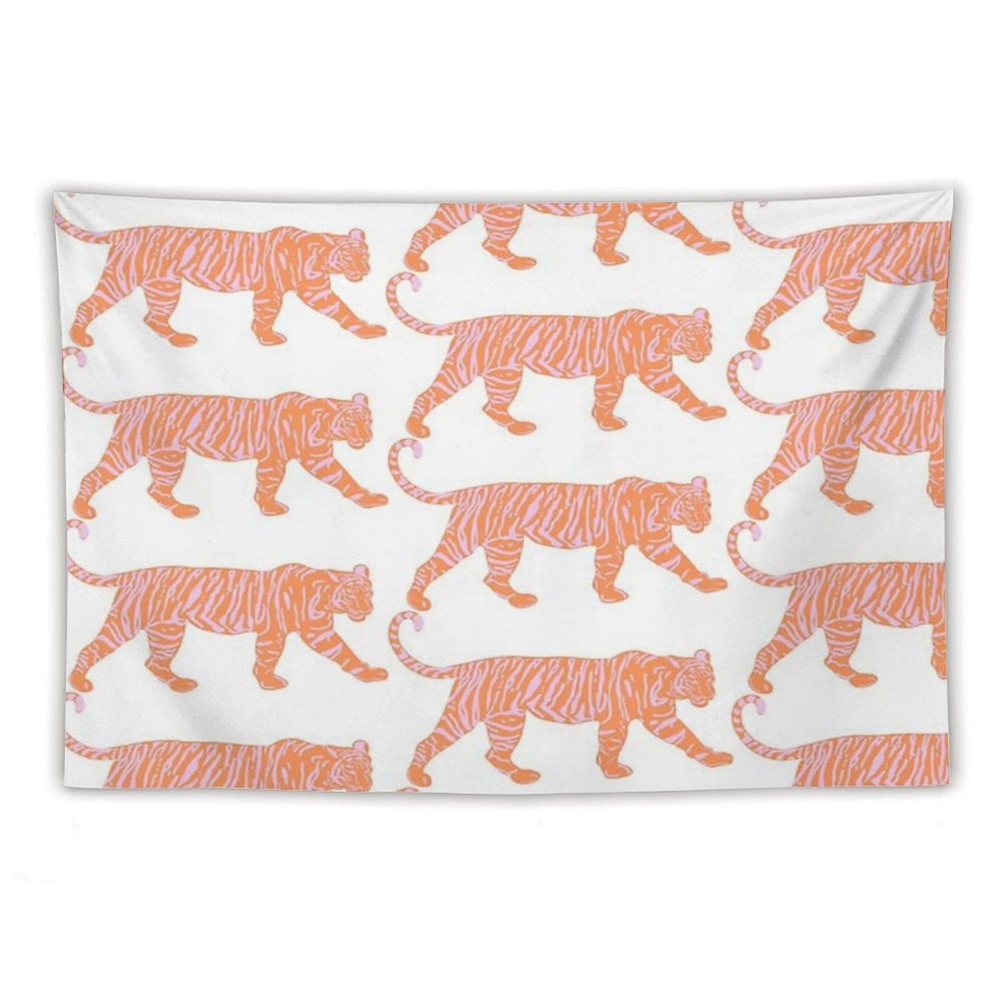 Orange And Pink Tiger Tapestry