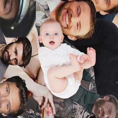 Chris Evans And Sebastian Stan Collage Merch Throw Blanket