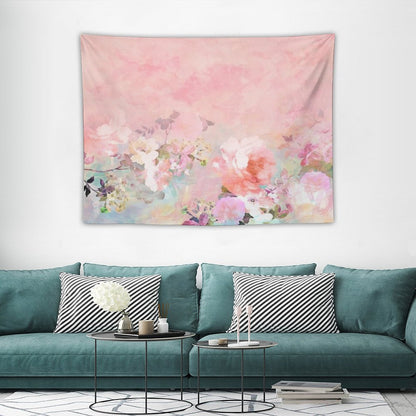 Pastel Blush Watercolor Ombre Floral Watercolor Tapestry
