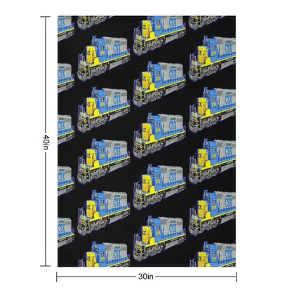 Freight Train CSX Engine Throw Blanket