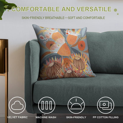 Australian Boquet Soft Shrink-Resistant Throw Pillow