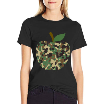 Camo Apple First Day Of School Teaching Team T-Shirt
