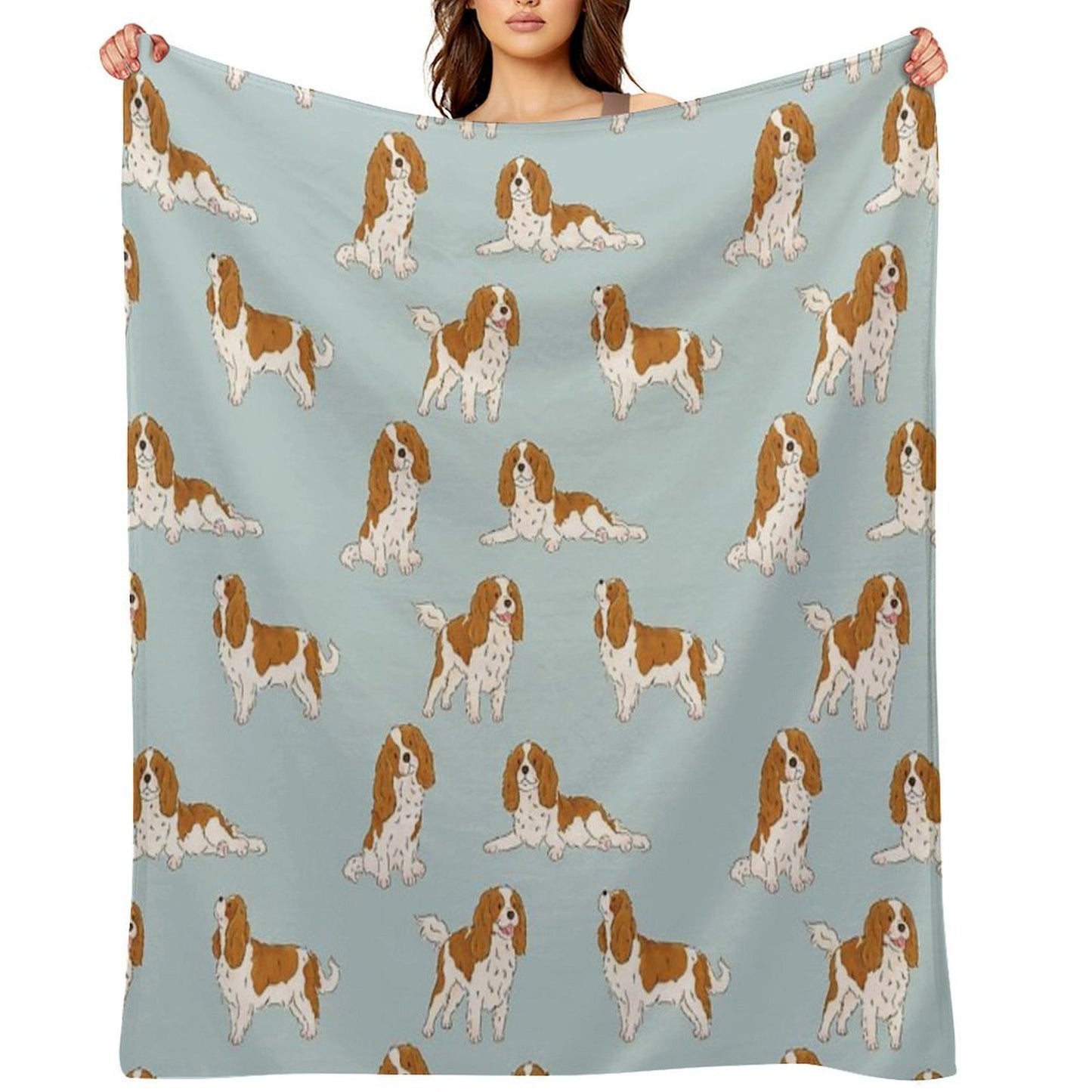 Blenheim Cavalier King Charles Spaniel Dog Throw Blanket