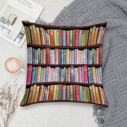 Bookworm Antique Book Library, Vintage Book Shelf Soft Style Accent Throw Pillow