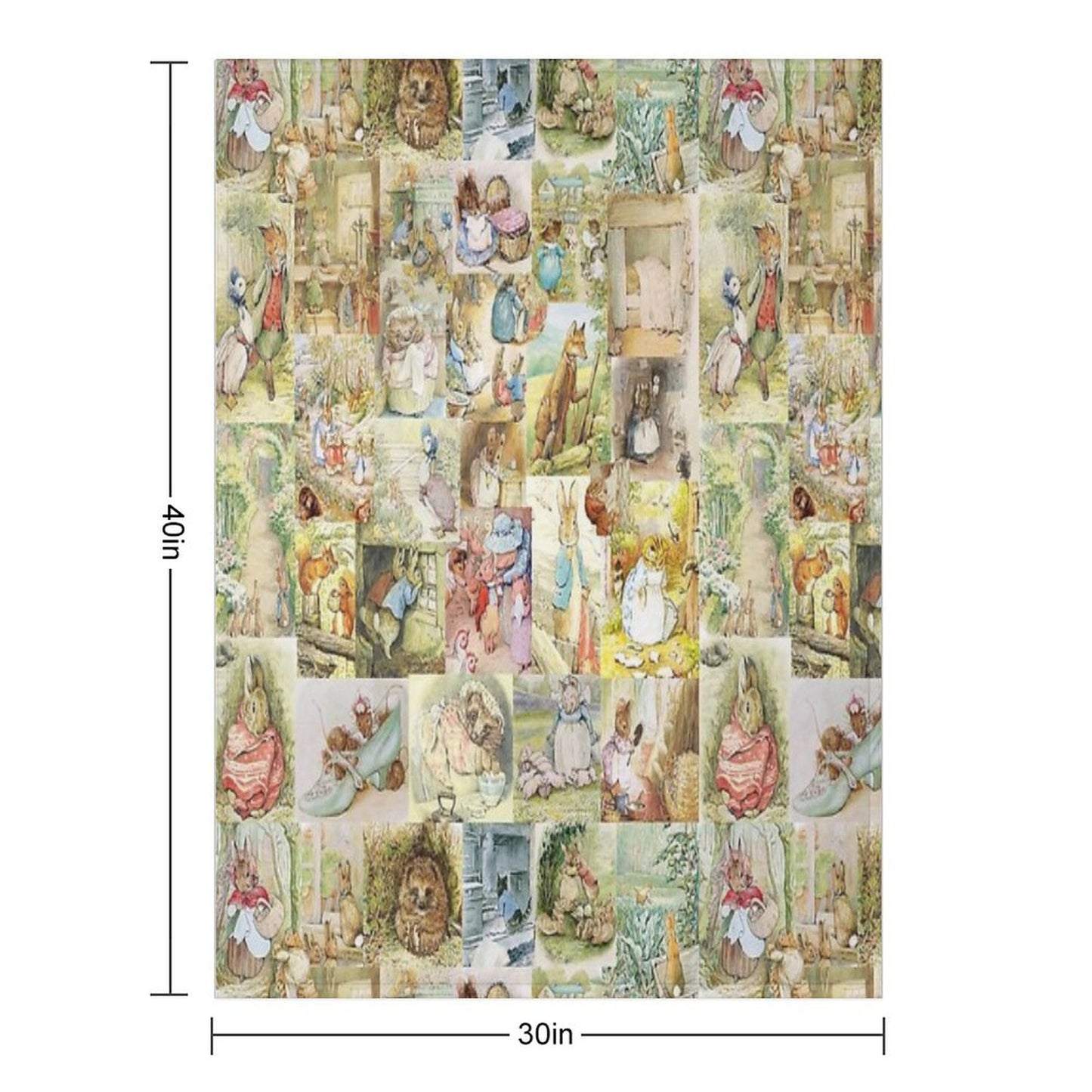 Beatrix Potter Collage Throw Blanket