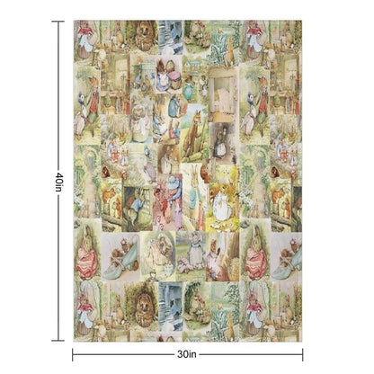 Beatrix Potter Collage Throw Blanket