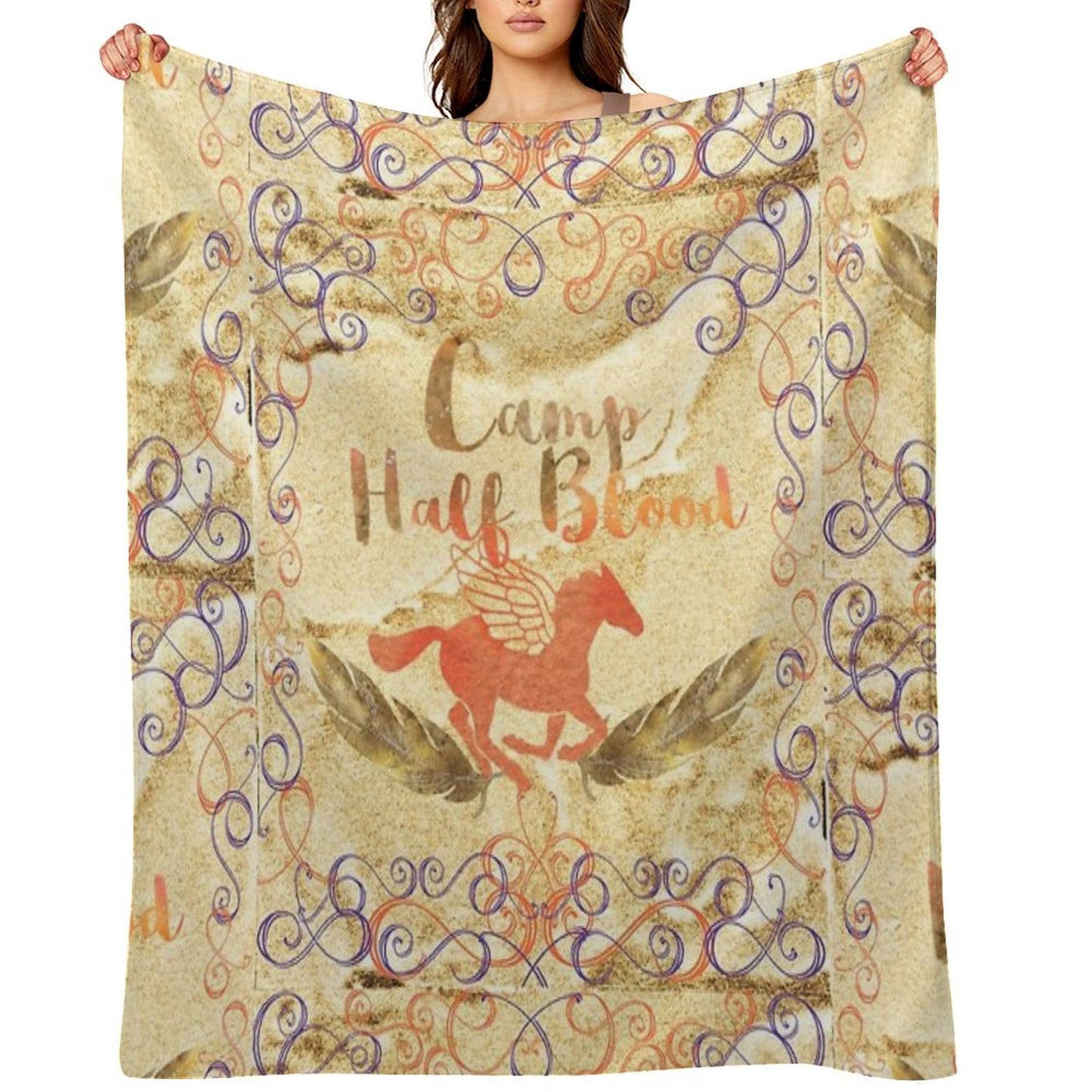 Camp Half Blood on Gold V2 Throw Blanket