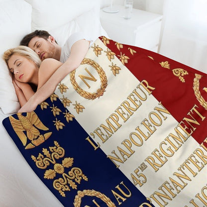 Napoleonic French 45me Regimental Flag Throw Blanket