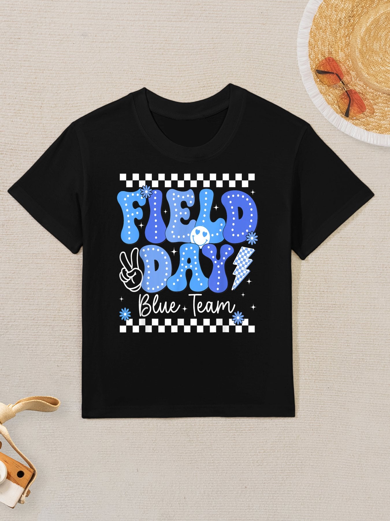 Field Day Trip Blue Team Color Game Competition Boys Girls Kids T-Shirt