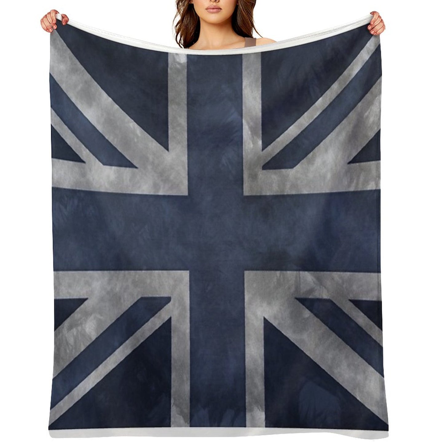 Blue Distressed Union Jack Throw Blanket