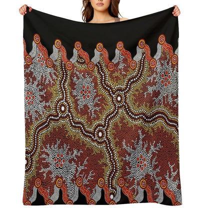Aboriginal Art Authentic – Travels Throw Blanket