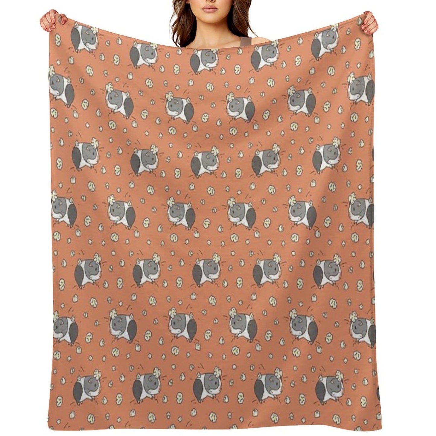 Guinea Pig Pattern, Popcorning Throw Blanket