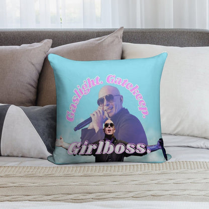 Mr Worldwide Says to Girlboss Soft Decorative Cover Throw Pillow