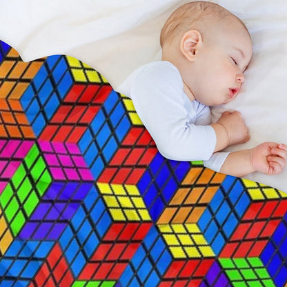 Rubik's Illusion Throw Blanket