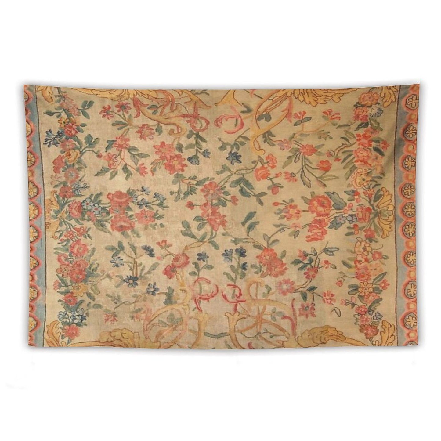 Antique French Savonnerie Rug Print Tapestry