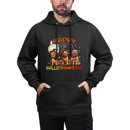 Happy Halloween Thanksgiving Christmas Golden Retriever Xmas Sweatshirt Unisex Design Hoodie