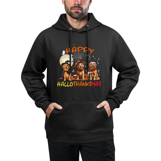 Happy Halloween Thanksgiving Christmas Golden Retriever Xmas Sweatshirt Unisex Design Hoodie