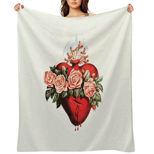 Immaculate Heart of Mary Vintage Throw Blanket
