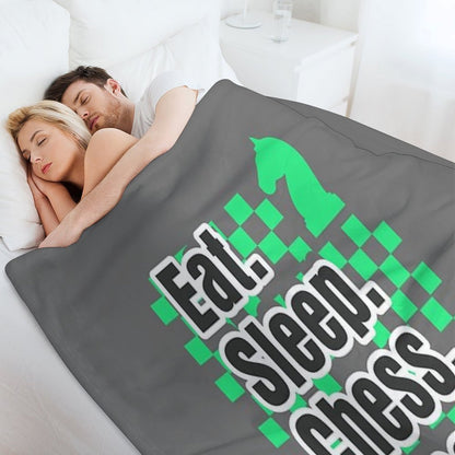 Boys Chess Eat Sleep Chess Repeat Gift Throw Blanket