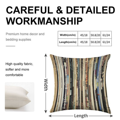 Classic Rock 2  Vinyl Records Linen Throw Pillow Cover