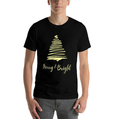Merry  Bright Christmas Holiday Gold Merry Christmas Tree  Moisture-wicking T-Shirt