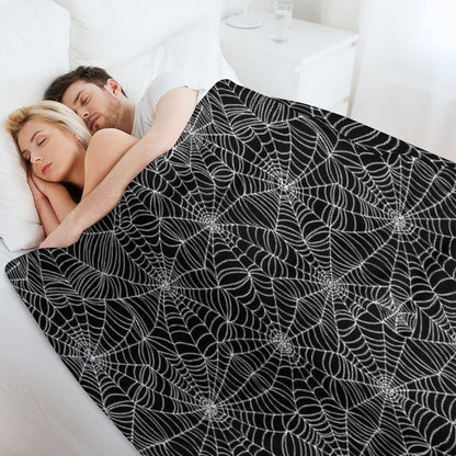 Spider Web Pattern - White on Black by Cecca Designs Throw Blanket