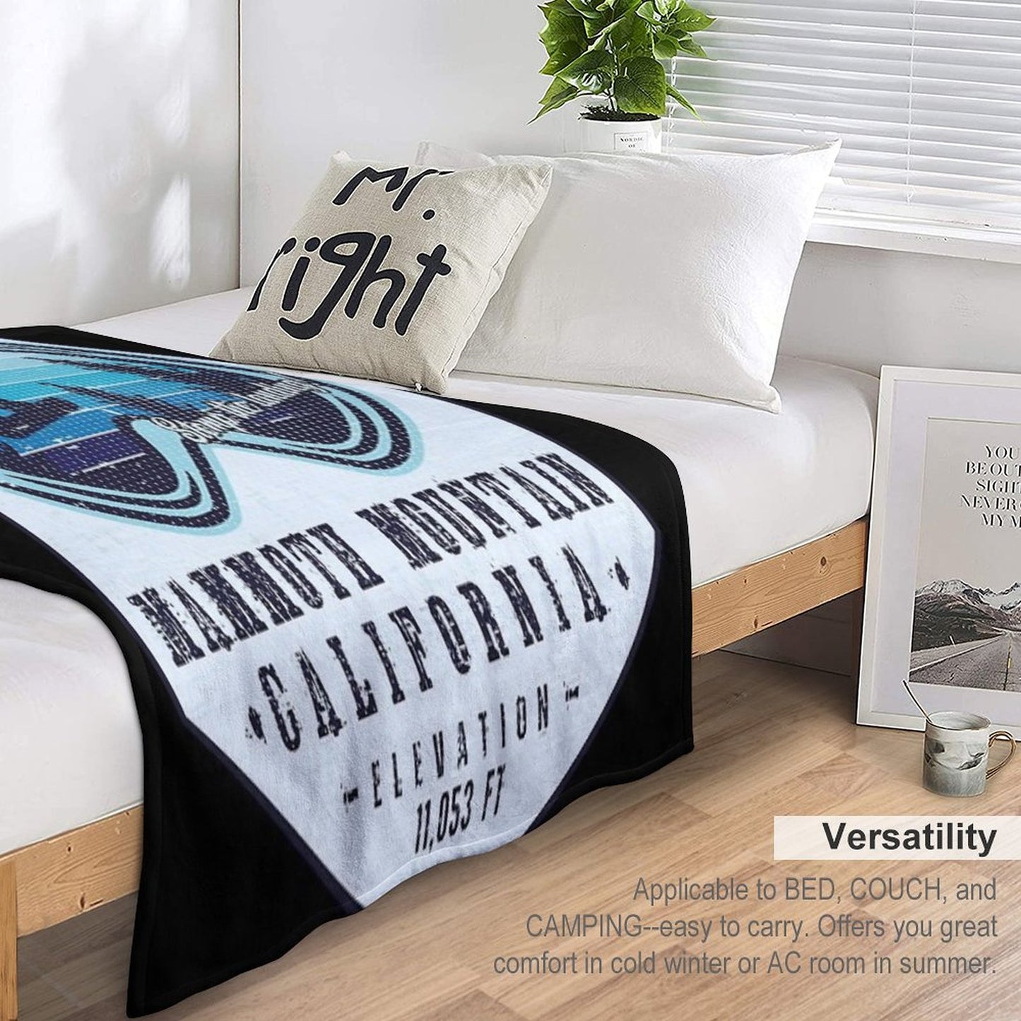 Snowboard Mammoth Mountain California Throw Blanket