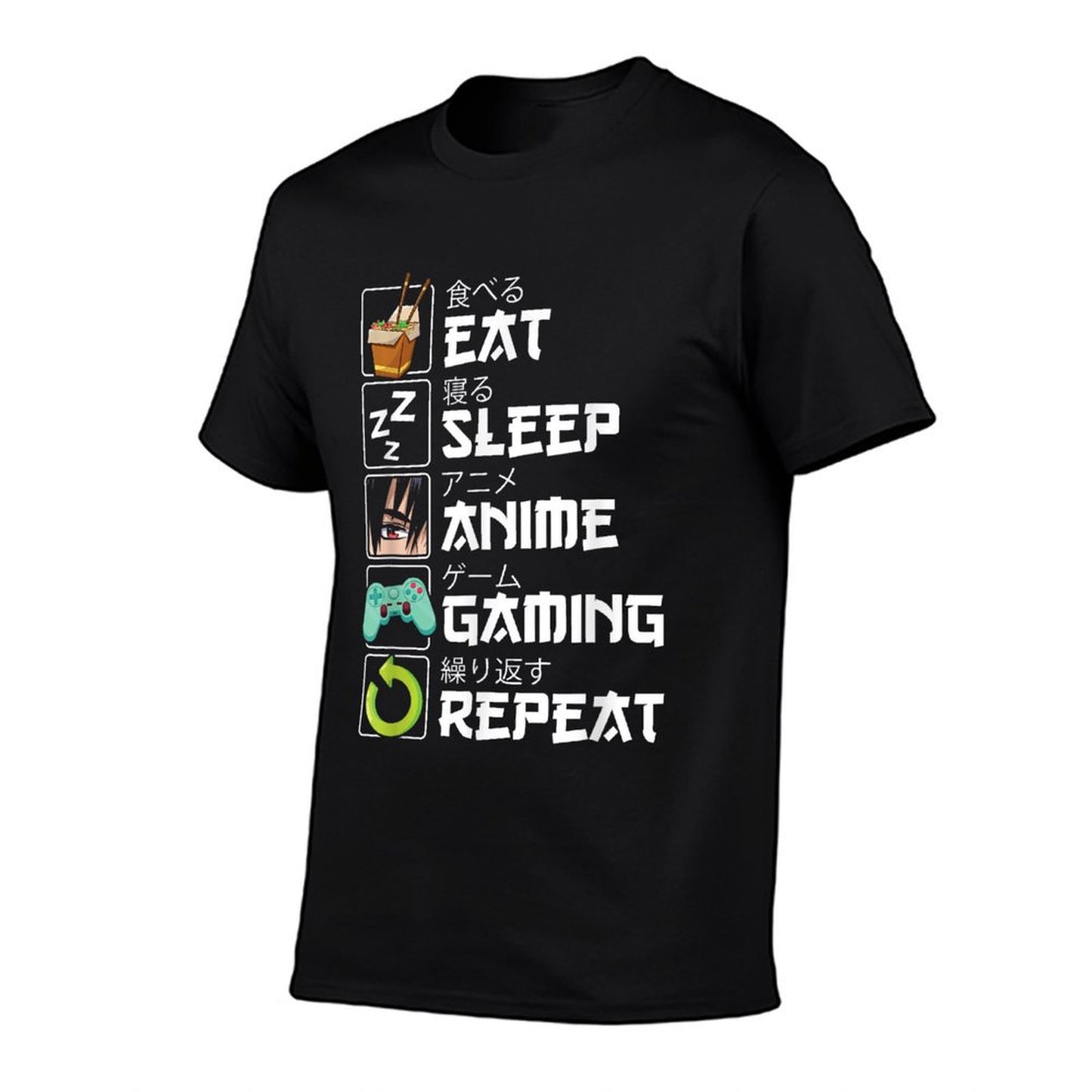 Eat Sleep Anime Gaming Repeat Kawaii Otaku Anime Manga T-Shirt