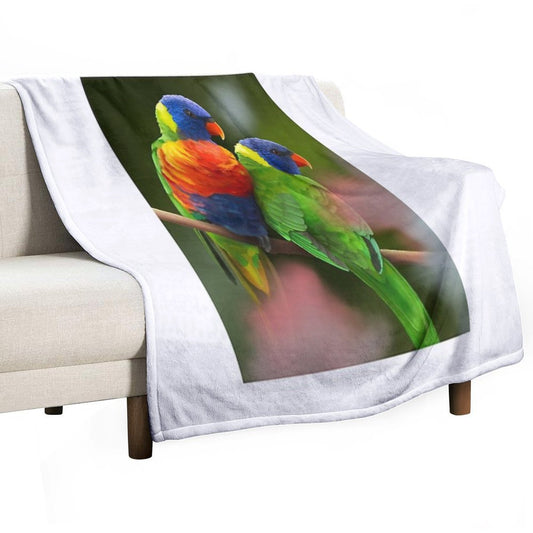 Rainbow Lorikeets Throw Blanket